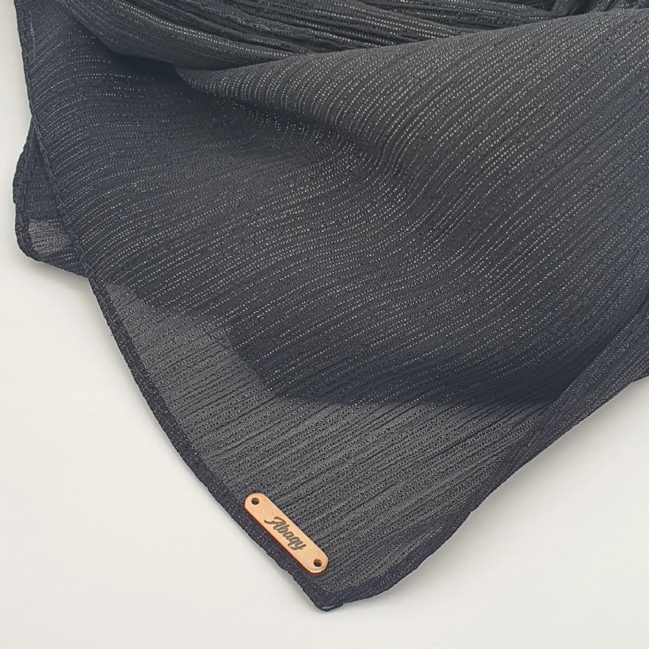 Crinckle Chiffon (Black) - 5 Abaqy Hijab Crinkle Chiffon (Black)