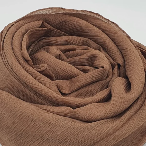 Abaqy Hijab Crinkle Chiffon (Brown Caramel) - 3