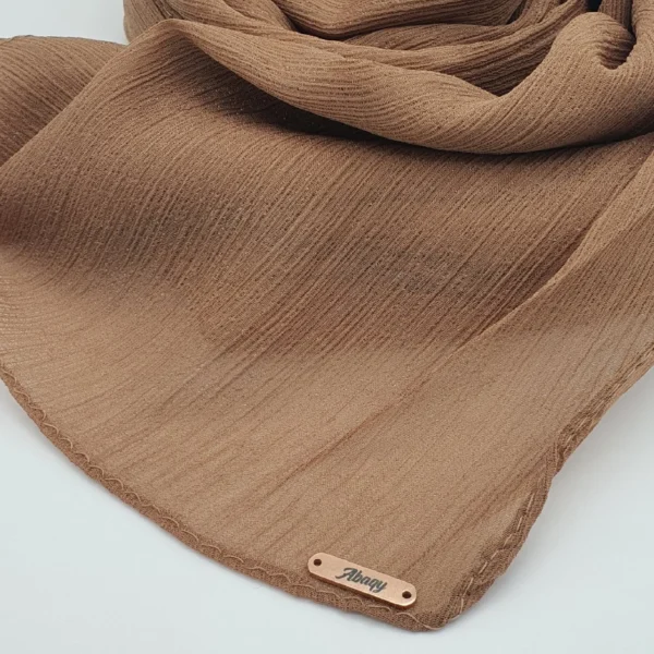 Abaqy Hijab Crinkle Chiffon (Brown Caramel) - 3