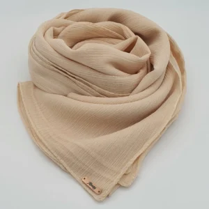 Abaqy Hijab Crinckle Chiffon -Champagne Peach