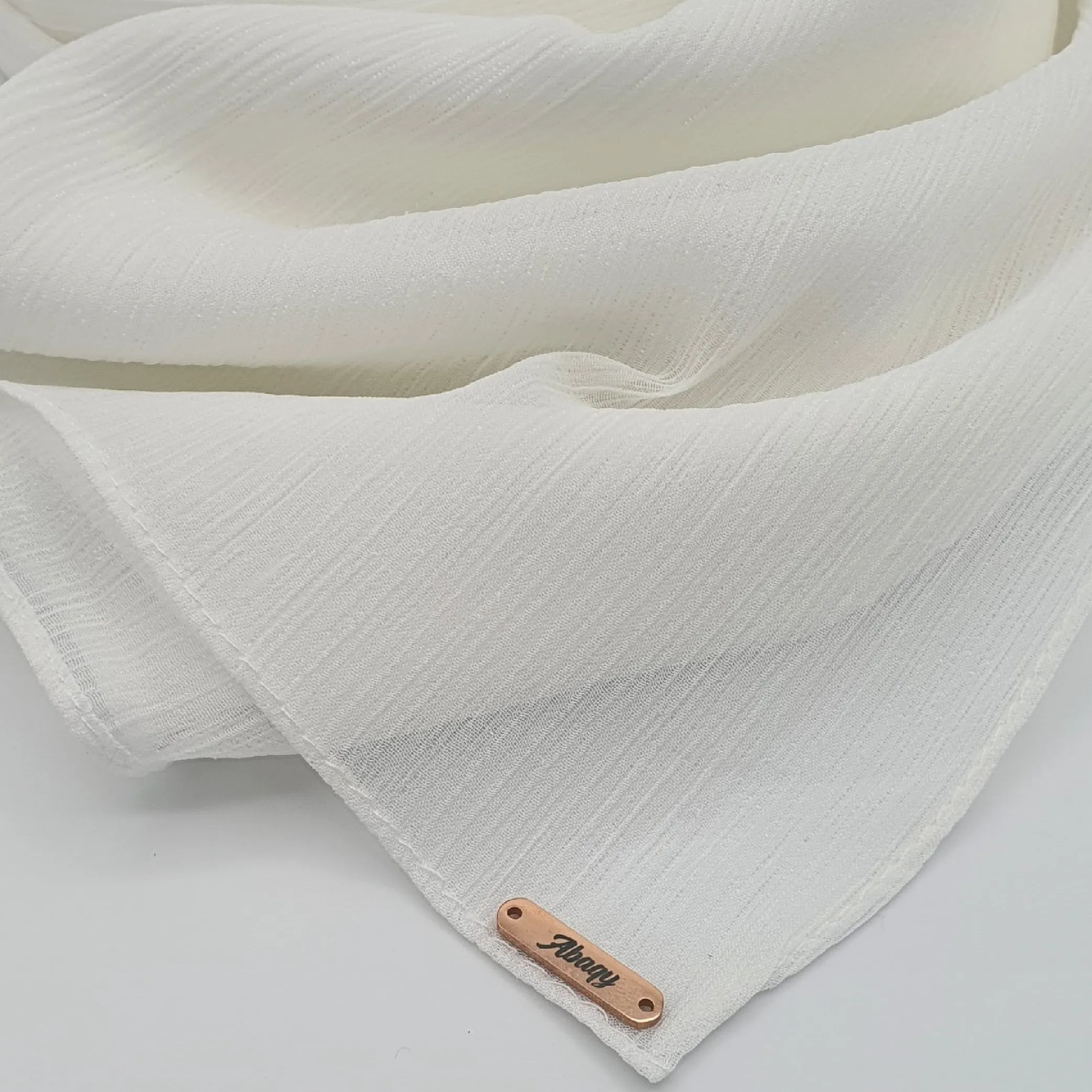 Crinckle Chiffon (Ivory) -3 Abaqy Hijab Crinckle Chiffon (Ivory)