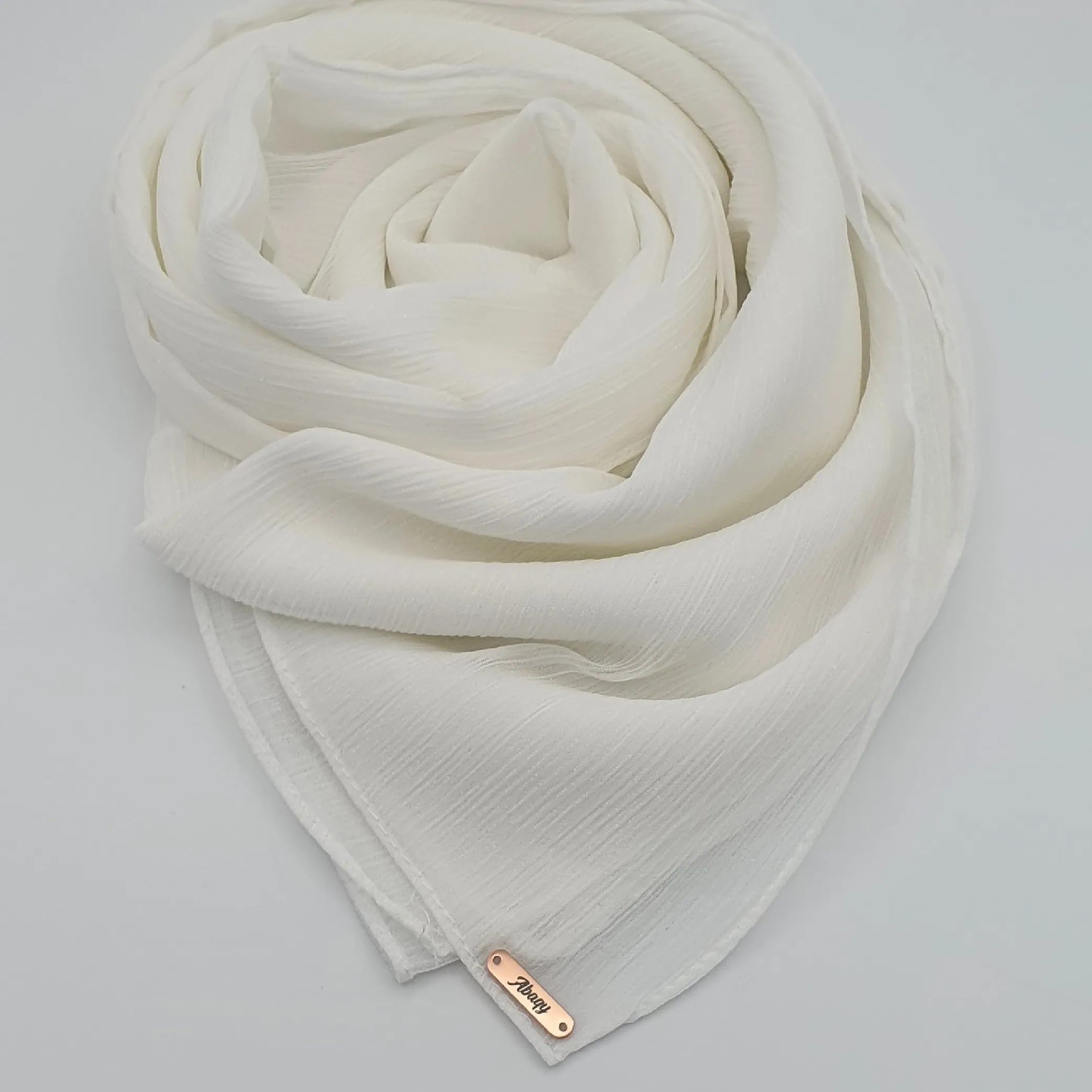 Crinckle Chiffon (Ivory) Abaqy Hijab Crinckle Chiffon (Ivory)