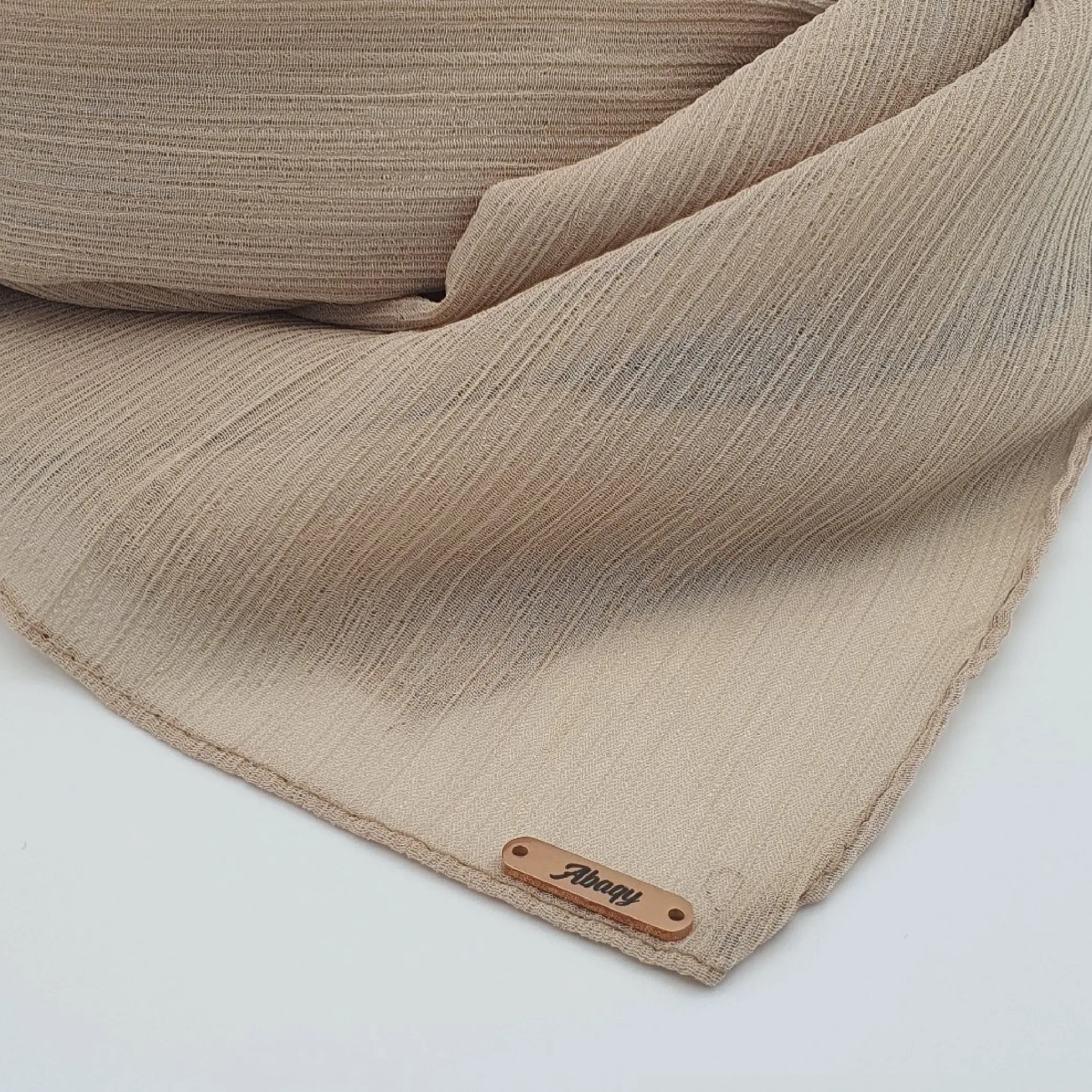 Abaqy Hijab Crinckle Chiffon -Oat Beige