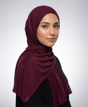 Dark Purple Jersey Hijab Practical, Stretchy & Breathable Jersey One-Piece Hijab from ABAQY