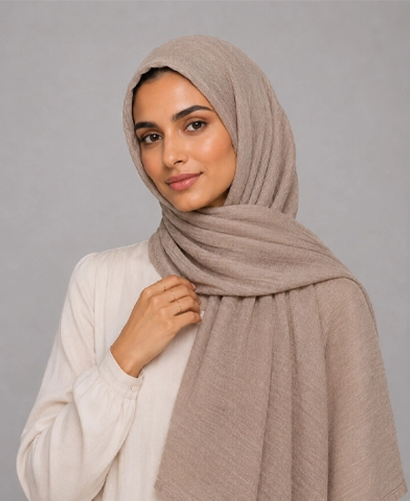 Abaqy Hijab Light Kashmir Shawl-Beige