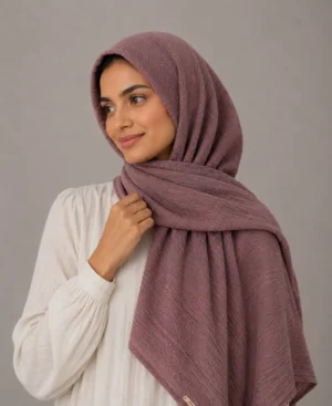 Abaqy Hijab Light Kashmir Shawl-Grape