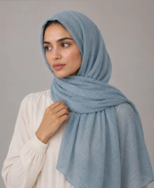 Abaqy Hijab Light Kashmir Shawl Light Blue