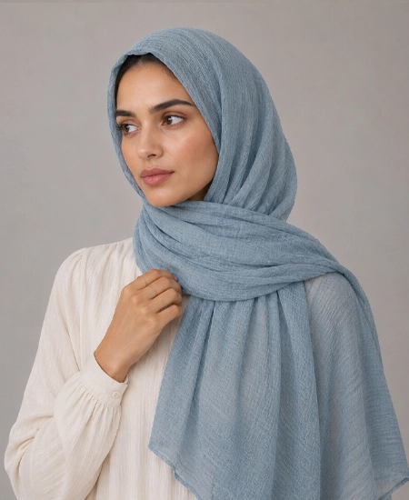 Abaqy Hijab Light Kashmir Shawl Light Blue