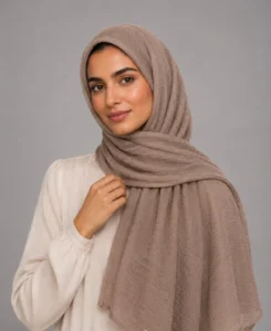 Abaqy Hijab Light Kashmir Shawl - Tan