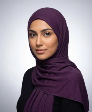 Eggplant Purple Jersey Hijab Practical, Stretchy & Breathable Jersey One-Piece Hijab from ABAQY