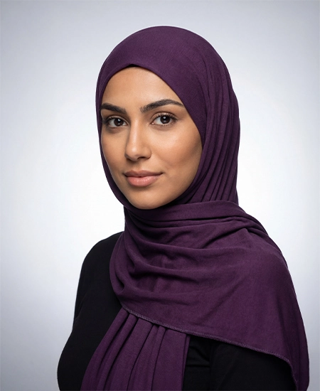 Eggplant Purple Jersey Hijab Practical, Stretchy & Breathable Jersey One-Piece Hijab from ABAQY