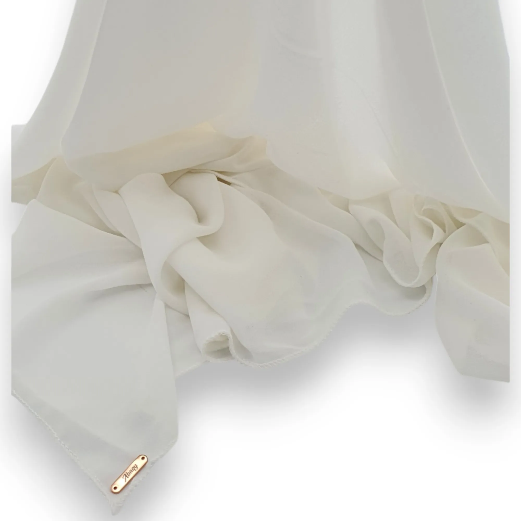 Abaqy Hijab Crepe Chiffon - Ivory03 Abaqy Hijab Crepe Chiffon Shawl-Ivory