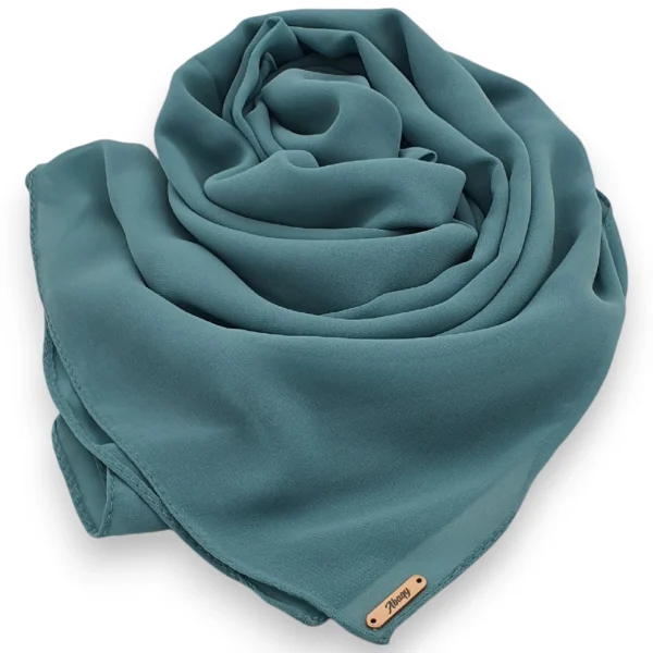 Abaqy Hijab Premium Chiffon Shawl-Blue Spruce