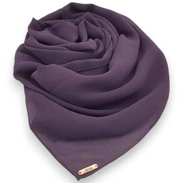 Abaqy Hijab Premium Chiffon Shawl Eggplant Purple - Petunia