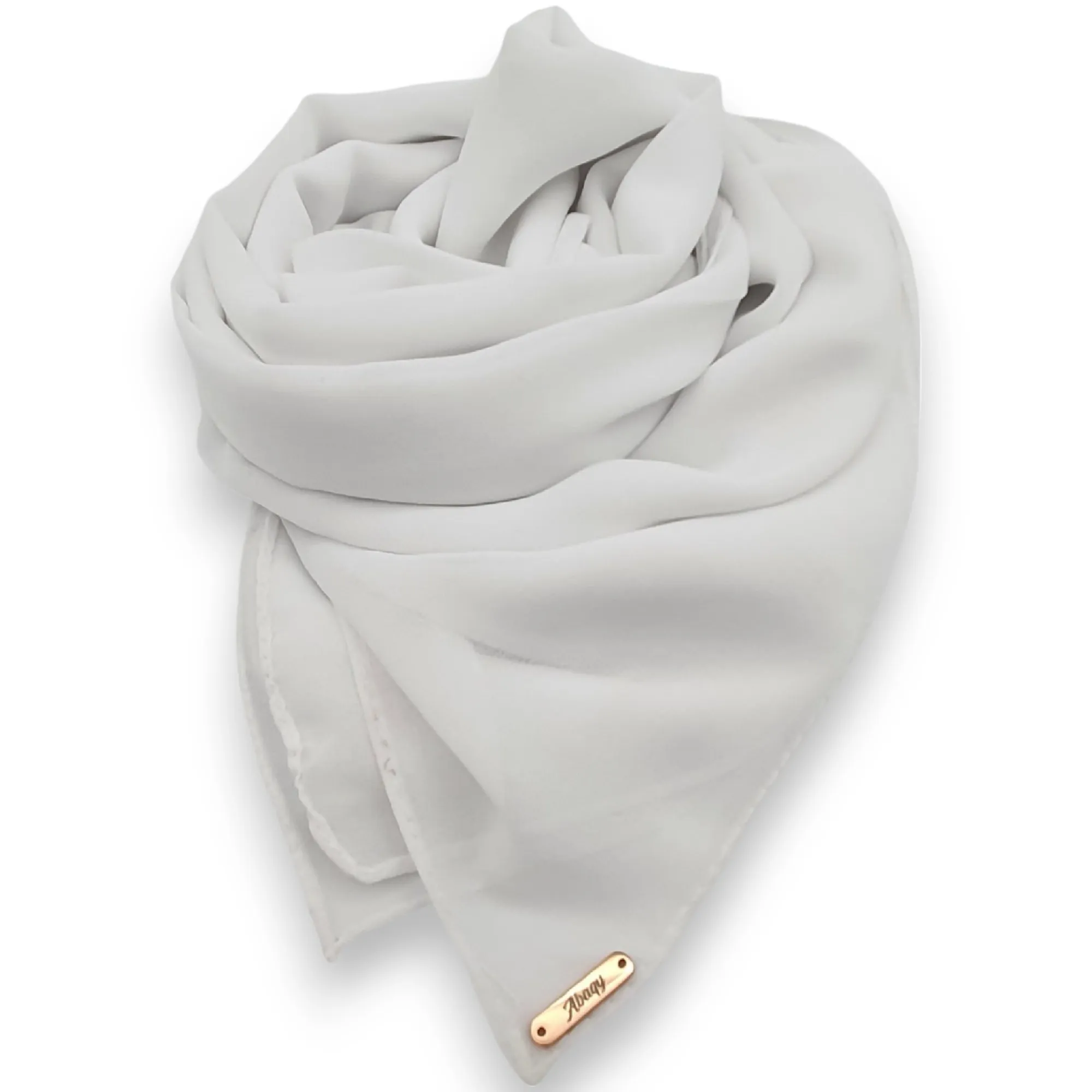 Abaqy Hijab Premium Chiffon - White01 Abaqy Hijab Premium Chiffon Shawl - White