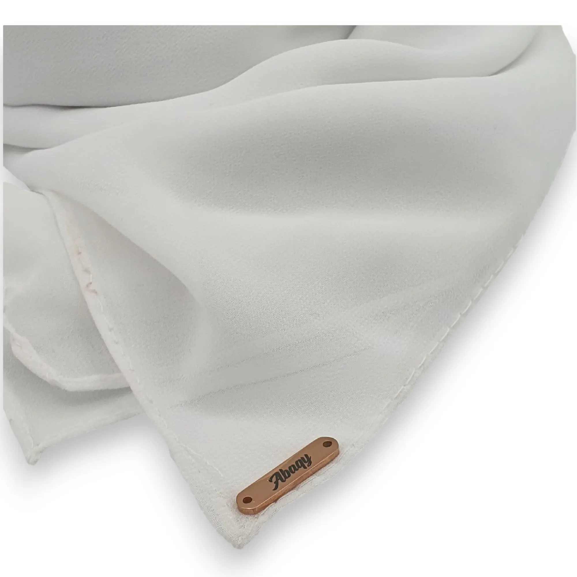 Abaqy Hijab Premium Chiffon - White03 Abaqy Hijab Premium Chiffon Shawl - White