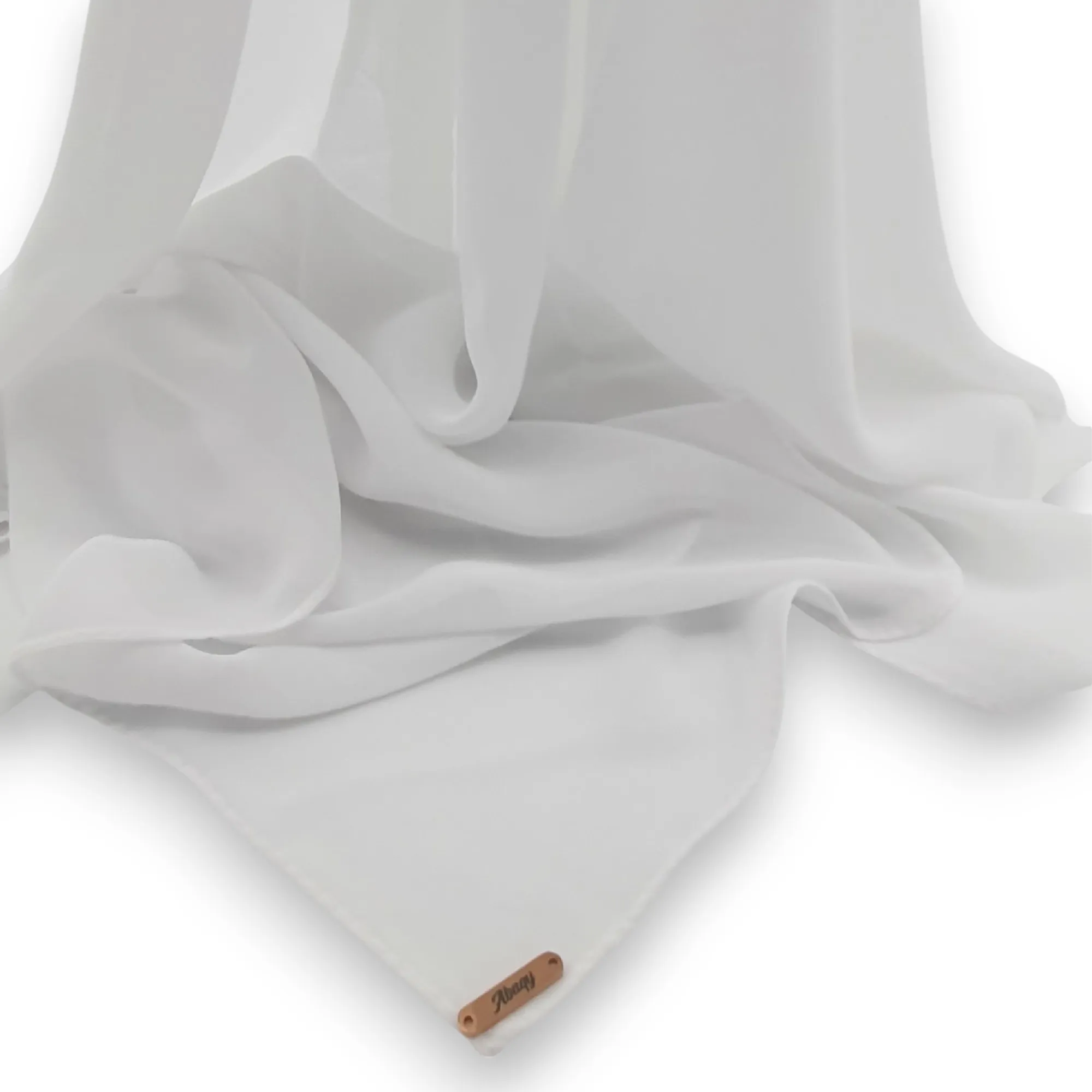 Abaqy Hijab Premium Chiffon - White04 Abaqy Hijab Premium Chiffon Shawl - White