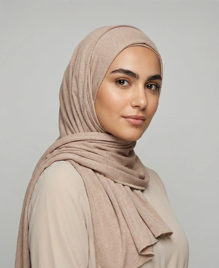 Butter Cream Jersey Hijab Shawl in USA