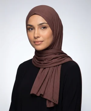 Cedar Brown Jersey Hijab Practical, Stretchy & Breathable Jersey One-Piece Hijab from ABAQY in USA