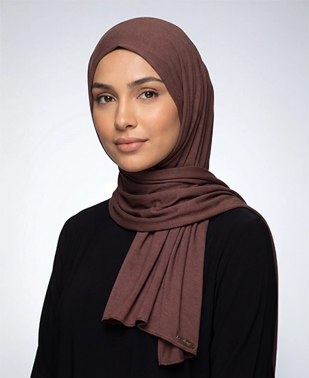 Cedar Brown Jersey Hijab Practical, Stretchy & Breathable Jersey One-Piece Hijab from ABAQY in USA