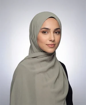 Lauren green crepe georgette Hijab