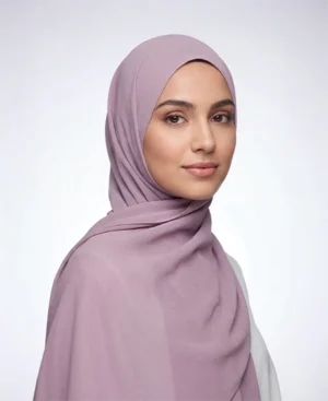 Crafted from luxurious lavender crepe georgette Hijab with a delicate texture, ABAQY Georgette Crepe Hijabs offer lightweight comfort. Available in over 12 shades, they cater to various wardrobe preferences and styles, perfect for both daytime and evening wear.