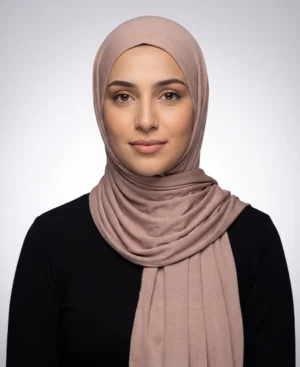 Light Peach Jersey Hijab Practical, Stretchy & Breathable Jersey One-Piece Hijab from ABAQY in USA