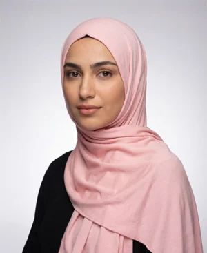 Light Pink Jersey Hijab Practical, Stretchy & Breathable Jersey One-Piece Hijab from ABAQY