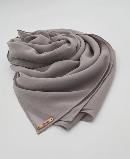Premium Ash-Grey Chiffon Hijab by Abaqy Hijab Store in USA
