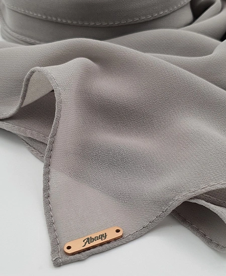 Premium Ash-Grey Chiffon Hijab by Abaqy Hijab Store in USA