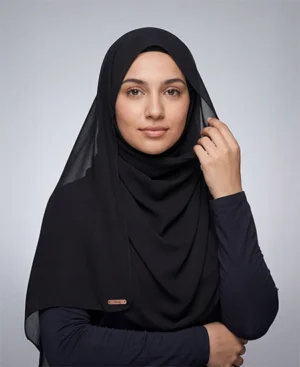 Premium Black Chiffon Hijab by Abaqy Hijb Store in USA