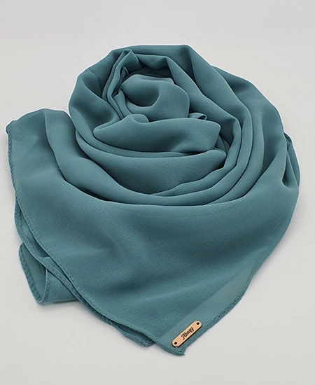 Premium Blue-Spruce Chiffon Hijab by Abaqy Hijab Store in USA