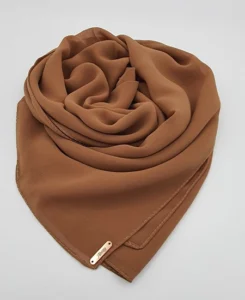 Premium Chiffon Shawl Caramel Brown by Abaqy Hijab in USA