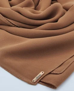 Premium Chiffon Shawl Caramel Brown by Abaqy Hijab in USA