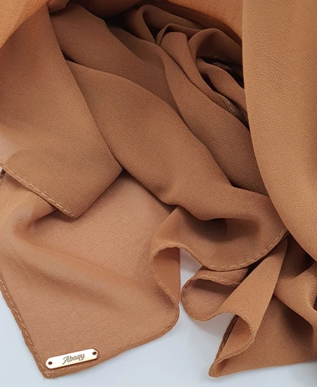 Premium Chiffon Shawl Caramel Brown by Abaqy Hijab in USA