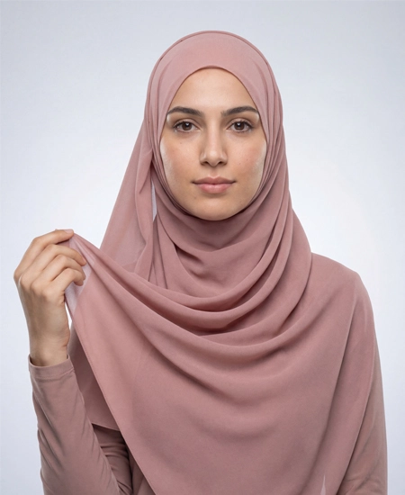Premium Dusty-Rose Chiffon Hijab by Abaqy Hijab in USA