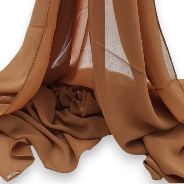 Premium Chiffon Shawl Caramel Brown