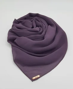 Premium Eggplant Purple Chiffon Hijab by Abaqy Hijab Store in USA