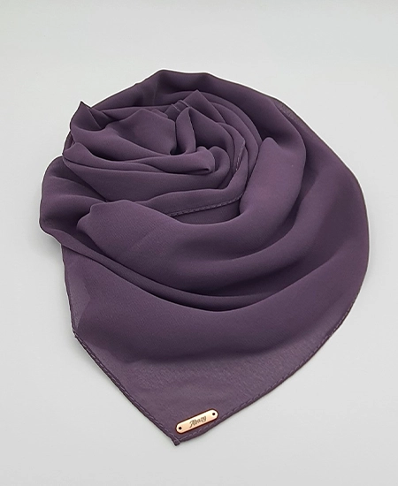 Premium Eggplant Purple Chiffon Hijab by Abaqy Hijab Store in USA