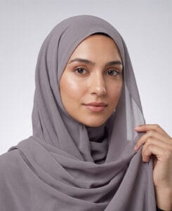 Premium Grey Chiffon Hijab by Abaqy Hijab store in USA