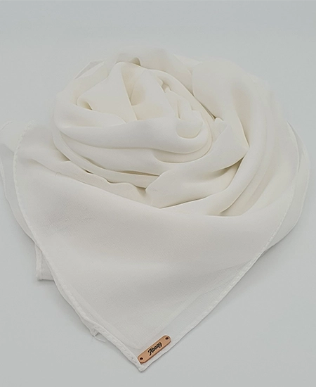 Premium Ivory Chiffon Hijab by Abaqy Hijab Store in USA