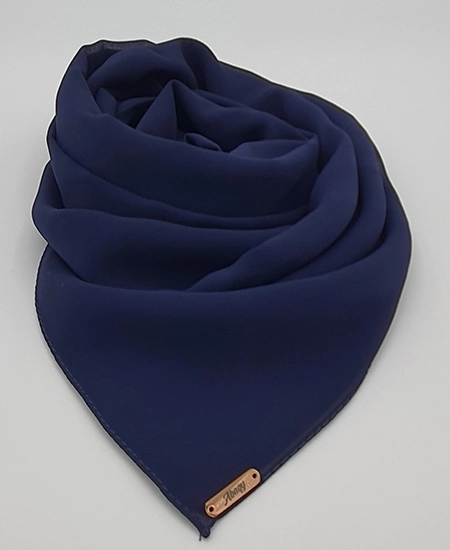 Premium Navi-Blue Chiffon Hijab by Abaqy Hijab in USA