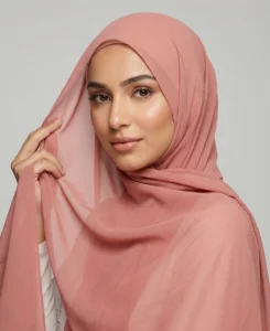salmon pink crepe georgette Hijab