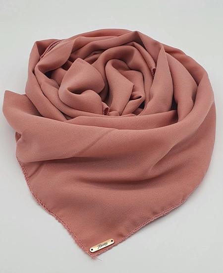 Salmon Pink Crepe Georgette Hijab Shawl in USA