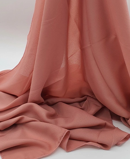 Salmon Pink Crepe Georgette Hijab Shawl in USA