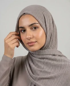 Ash Gray Pearl Cotton Hijab Shawl in USA