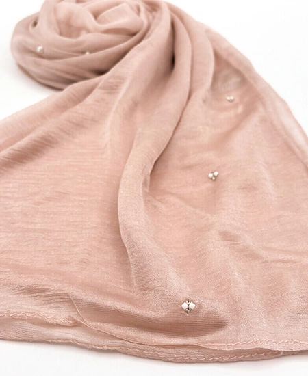 Peach Crystal Light Kashmir Hijab Shawl in USA