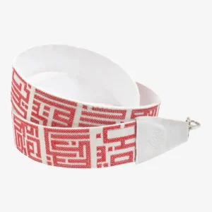 Red on White Embroidered Belt