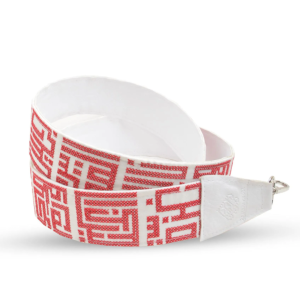 Red on White Embroidered Belt