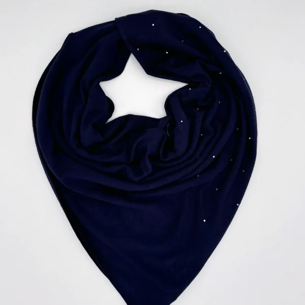 Dark Blue Crystal Triangle Shawl